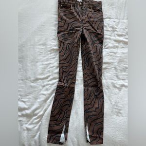 WeWoreWhat Tiger Piped Stiletto Slit Denim Jean